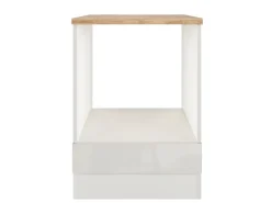 Flex-Well Exclusiv Herde|Küchenschränke<Küchen-Herdumbauschrank Lund 60 cm Lichtgrau glänzend