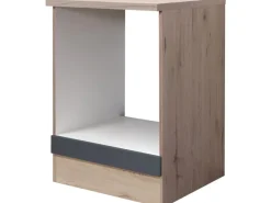 New Küchen-Herdumbauschrank Morena 60cm Basaltgrau-San Remo Eiche Einbauküchen|Kochfelder