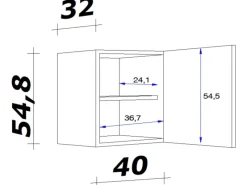 Sale Küchen-Hängeschrank Lara 40 cm -San Remo Eiche Küchenschränke