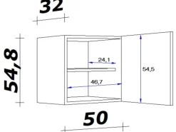 Best Küchen-Hängeschrank Lara 50 cm -San Remo Eiche Küchenschränke