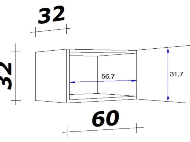 Outlet Flex-Well Exclusiv Küchen-Kurz-Hängeschrank Lara 60x32cm Anthra.-San Remo Eiche