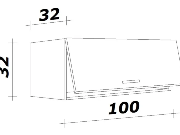 Best Flex-Well Exclusiv Küchen-Kurz-Oberschrank Capri 100x32cm Schwarz-Endgrain Oak