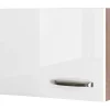 Best Flex-Well Exclusiv Küchen-Kurz-Hängeschrank Valero 60 cm x 32 cm Hochglanz Weiß