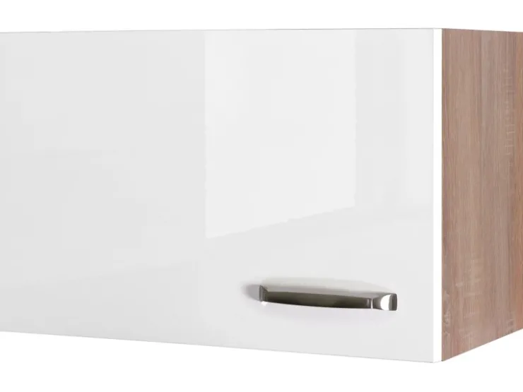 Best Flex-Well Exclusiv Küchen-Kurz-Hängeschrank Valero 60 cm x 32 cm Hochglanz Weiß