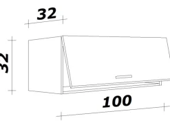 Discount Küchen-Kurz-Hängeschrank Joelina 100 x 32 cm Weiß Einbauküchen