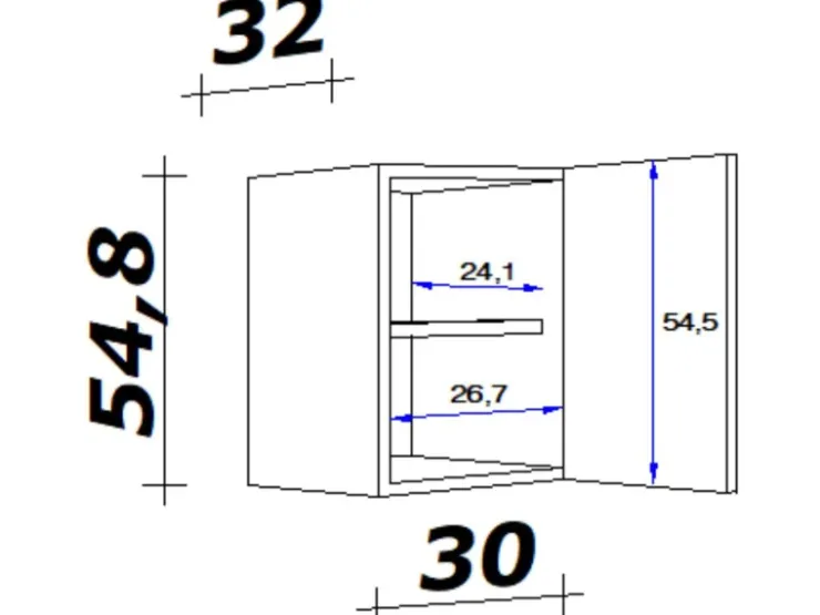 Flex-Well Exclusiv Küchenschränke<Küchen-Oberschrank Vintea 30 cm Magnolie matt - Lancelot Oak