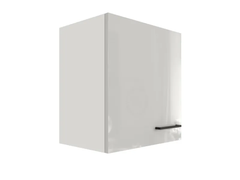Online Küchen-Oberschrank Lund 50x55cm Lichtgrau glänzend-Rauchgrau Küchenschränke