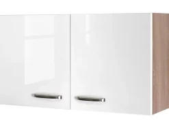 Sale Küchen-Oberschrank Valero 100x55cm Hgl.-Weiß-Sonoma Eiche Küchenschränke