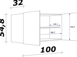 Sale Küchen-Oberschrank Valero 100x55cm Hgl.-Weiß-Sonoma Eiche Küchenschränke