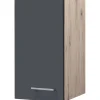 Outlet Küchen-Oberschrank Morena 30cm Basaltgrau matt-San Remo Eiche Küchenschränke