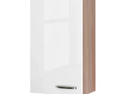 Hot Flex-Well Exclusiv Küchen-Oberschrank Valero 50x89cm Hochglanz Weiß-Sonoma Eiche