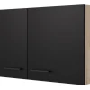 Flex-Well Exclusiv Küchenschränke<Küchen-Oberschrank Capri 100 cm Schwarz Matt-Endgrain Oak
