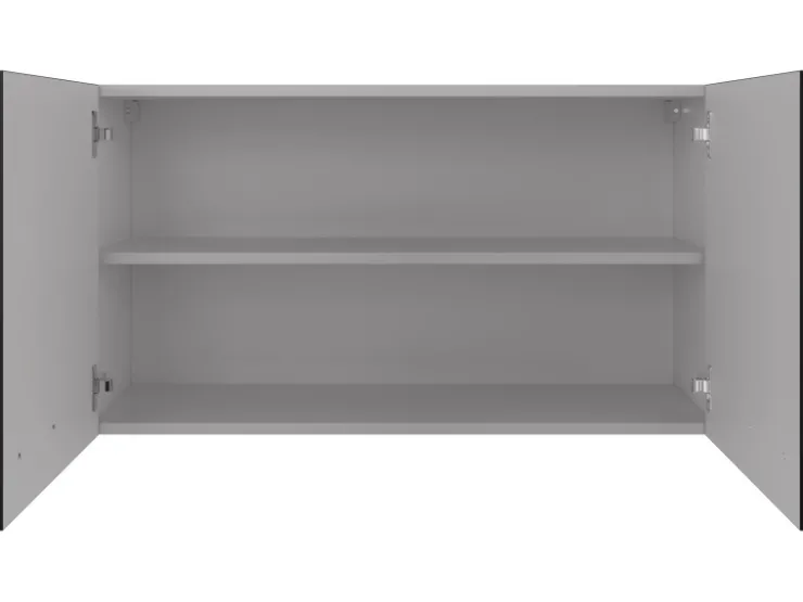 Flex-Well Exclusiv Küchenschränke<Küchen-Oberschrank Capri 100 cm Schwarz Matt-Endgrain Oak