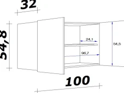 Flex-Well Exclusiv Küchenschränke<Küchen-Oberschrank Capri 100 cm Schwarz Matt-Endgrain Oak