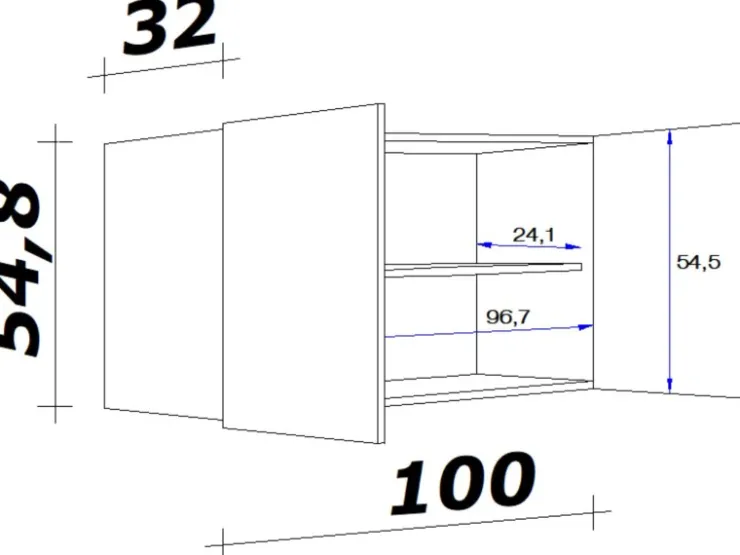 Flex-Well Exclusiv Küchenschränke<Küchen-Oberschrank Capri 100 cm Schwarz Matt-Endgrain Oak
