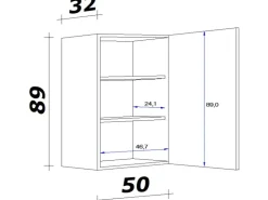 Clearance Flex-Well Exclusiv Küchen-Oberschrank Cara 50x 89cm Artisan Eiche Nachbildung