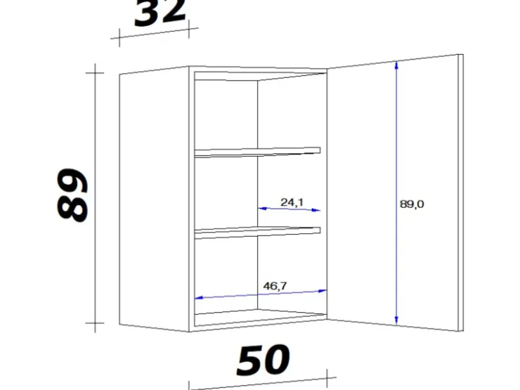 Clearance Flex-Well Exclusiv Küchen-Oberschrank Cara 50x 89cm Artisan Eiche Nachbildung