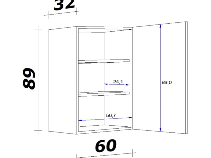 Flex-Well Exclusiv Küchenschränke<Küchen-Oberschrank Valero 60x89cm Hochglanz Weiß-Sonoma Eiche