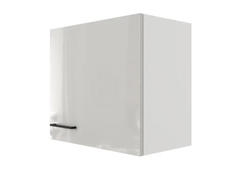 Küchen-Oberschrank Lund 60x55cm Lichtgrau glänzend-Rauchgrau Küchenschränke