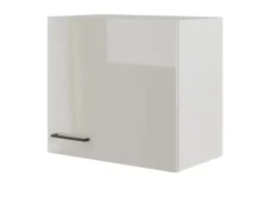 Küchen-Oberschrank Lund 60x55cm Lichtgrau glänzend-Rauchgrau Küchenschränke