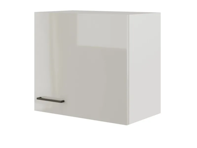 Küchen-Oberschrank Lund 60x55cm Lichtgrau glänzend-Rauchgrau Küchenschränke