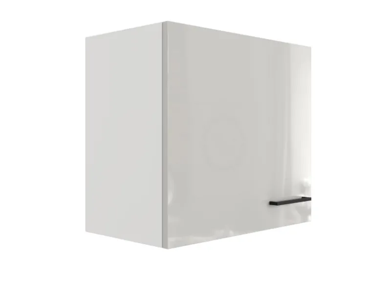 Küchen-Oberschrank Lund 60x55cm Lichtgrau glänzend-Rauchgrau Küchenschränke