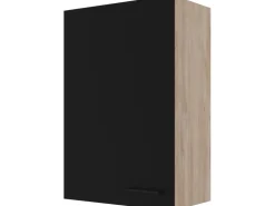 Flex-Well Exclusiv Küchenschränke<Küchen-Oberschrank Capri 60x 89cm Schwarz Matt-Endgrain Oak