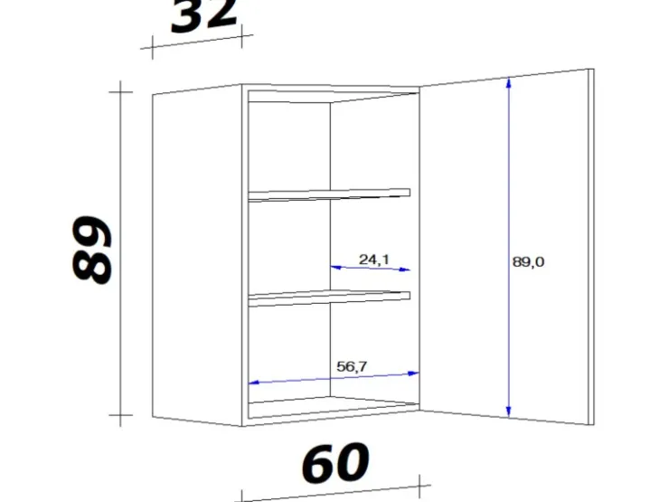 Flex-Well Exclusiv Küchenschränke<Küchen-Oberschrank Capri 60x 89cm Schwarz Matt-Endgrain Oak