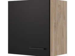 Outlet Flex-Well Exclusiv Küchen-Oberschrank Capri 50x 55cm Schwarz Matt-Endgrain Oak
