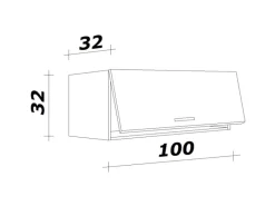 Online Küchen-Oberschrank Cara 100x32cm Artisan Eiche Nachbildung Küchenschränke