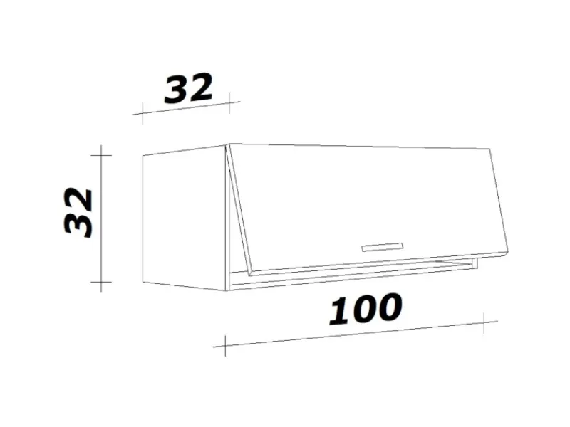 Online Küchen-Oberschrank Cara 100x32cm Artisan Eiche Nachbildung Küchenschränke