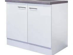 New Flex-Well Exclusiv Küchen-Spülenunterschrank Joelina 100 cm Weiß