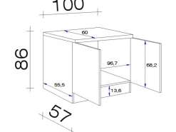 New Flex-Well Exclusiv Küchen-Spülenunterschrank Joelina 100 cm Weiß