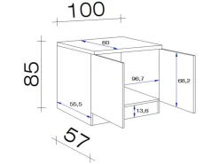 Flex-Well Exclusiv Küchenschränke<Küchen-Spülenschrank DSPU Cara 100cm Schilfgrün-Artisan Eiche
