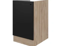 Online Küchen-Spülenunterschrank Capri 50cm Schwarz Matt-Endgrain O. Einbauküchen