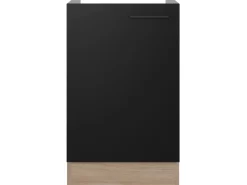 Online Küchen-Spülenunterschrank Capri 50cm Schwarz Matt-Endgrain O. Einbauküchen
