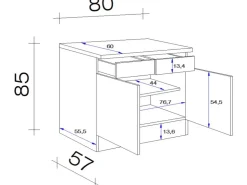 Flex-Well Exclusiv Küchen-Unterschrank Vintea 80 cm Magnolie matt - Lancelot Oak