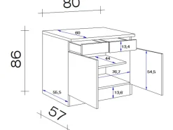 Flex-Well Exclusiv Küchenschränke<Küchen-Unterschrank Orlando 80 cm Kaschmir Glanz-Sonoma Eiche