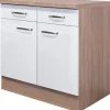 Online Küchen-Unterschrank Valero 80 cm Hochglanz Weiß-Sonoma Eiche Küchenschränke|Zubehör Für Küchenarmatur