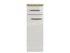 Hot Flex-Well Exclusiv Küchen-Unterschrank Lund 30 cm Lichtgrau glänzend-Rauchgrau