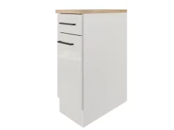 Hot Flex-Well Exclusiv Küchen-Unterschrank Lund 30 cm Lichtgrau glänzend-Rauchgrau