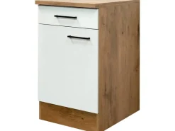 Clearance Flex-Well Exclusiv Küchen-Unterschrank Vintea 50 cm Magnolie matt - Lancelot Oak