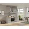 Flex-Well Exclusiv Einbauküchen<Küchenzeile 1701-016 Lund 220 cm Lichtgrau glänzend-Rauchgrau