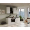 Outlet Flex-Well Exclusiv Küchenzeile Joelina 220 cm Weiß matt - Beton Grau