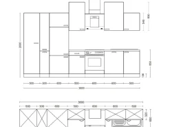 Flex-Well Exclusiv Kühlschränke<Küchenzeile Vintea 360 cm Magnolia matt - Lancelot Oak