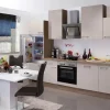 Best Flex-Well Exclusiv Küchenzeile Orlando 280 cm Kaschmir Glanz-Sonoma Eiche