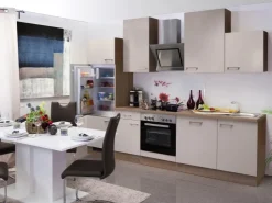 Best Flex-Well Exclusiv Küchenzeile Orlando 280 cm Kaschmir Glanz-Sonoma Eiche