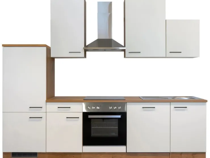 Outlet Flex-Well Exclusiv Küchenzeile Vintea 280 cm Magnolia-Lancelot Oak