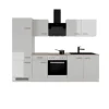 Sale Flex-Well Exclusiv Küchenzeile Lund 270 cm Lichtgrau glänzend-Rauchgrau