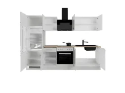 Sale Flex-Well Exclusiv Küchenzeile Lund 270 cm Lichtgrau glänzend-Rauchgrau